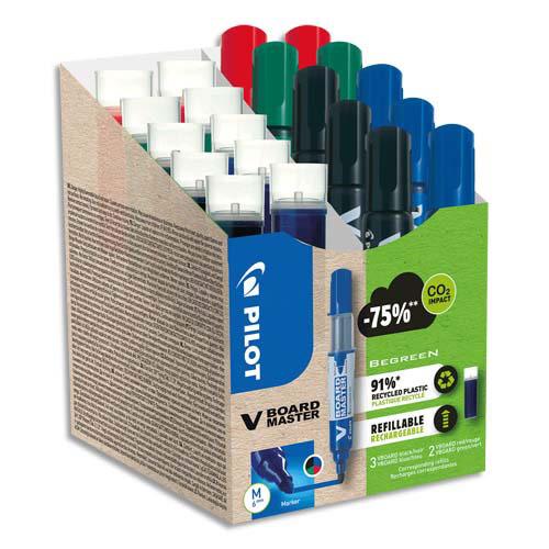 MARQUEUR EFFAÇABLE PILOT VBOARD MASTER + 10 RECHARGES A -50% - COLORIS ASSORTIS - PACK DE 10