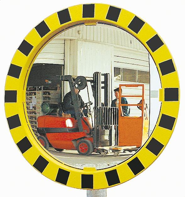 Miroirs de surveillance avec cadre jaune et noir - Directive CE 92/58 - Optique incassable garantie 3 ans_0
