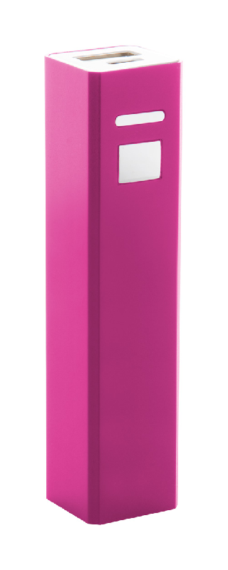 Power bank en aluminium - 2200 mAh avec câble micro USB inclus - Couleur fuchsia_0