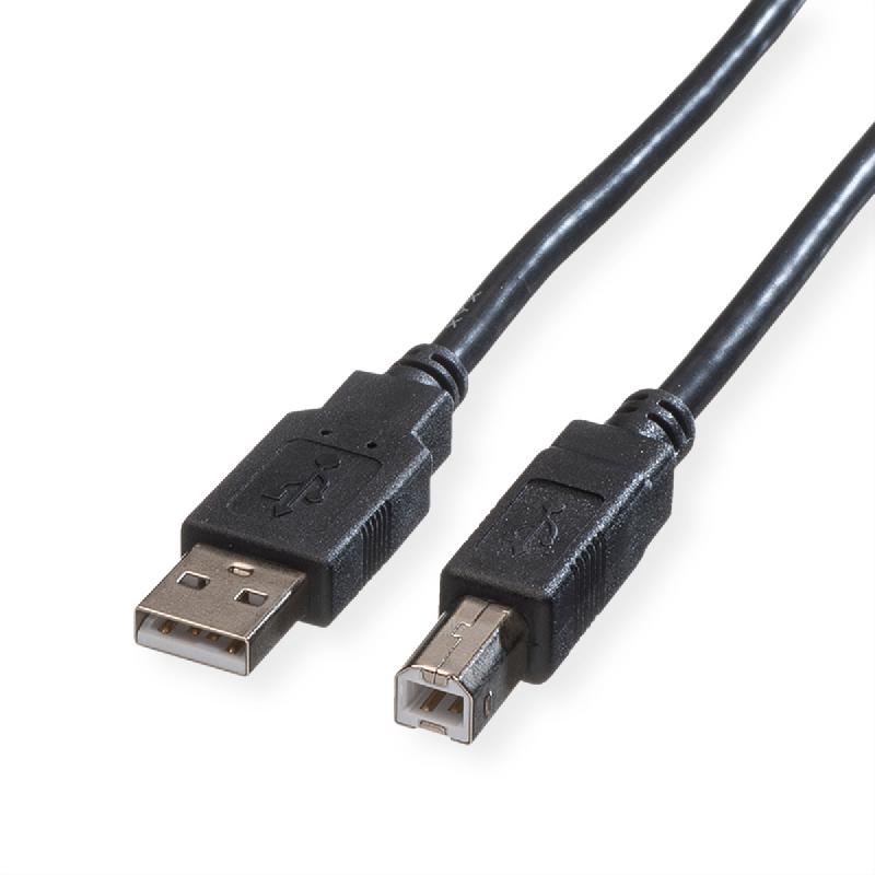 Roline green câble usb 2.0, type a-b, noir, 0,8 m_0