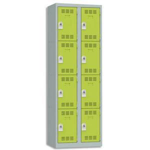 Pierre henry vestiaire 4 cases + 2 colonnes - dimensions : l60 x h180 x p50 cm gris perle anis_0
