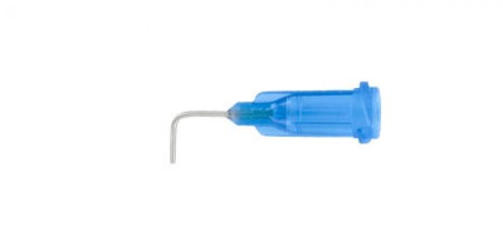 Aiguille inox courbée 90° bleu 0,41 mm - Taille 22 - Filetage luer lock - Cdt: 50 pcs_0
