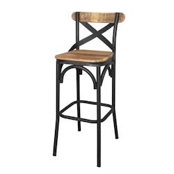 Anticline Créations Tabouret de bar assise bois ciré L50 X P45 X H105 - Assise 76 cm - marron Bois massif CS1249_0