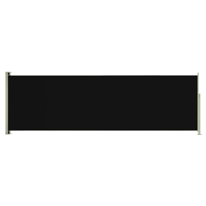 AUVENT PARAVENT STORE BRISE-VUE LATÉRAL RÉTRACTABLE DE PATIO JARDIN TERRASSE BALCON PROTECTION VISUELLE ÉCRAN 160 X 500 CM NOIR 02_0007296_0