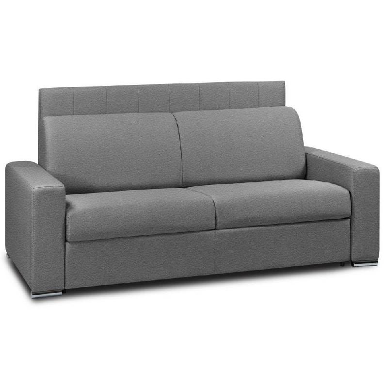 CANAPÉ 2- CANAPEXPRESS  LATTES 120CM MATELAS MÉMORY  22CM TÊTE DE LIT INTÉGRÉE  CUIR VACHETTE GRIS GRAPHITE_0