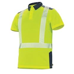 Cepovett - Polo manches courtes Fluo Safe Jaune / Bleu Foncé Taille 4XL - XXXXL 3603623484867_0