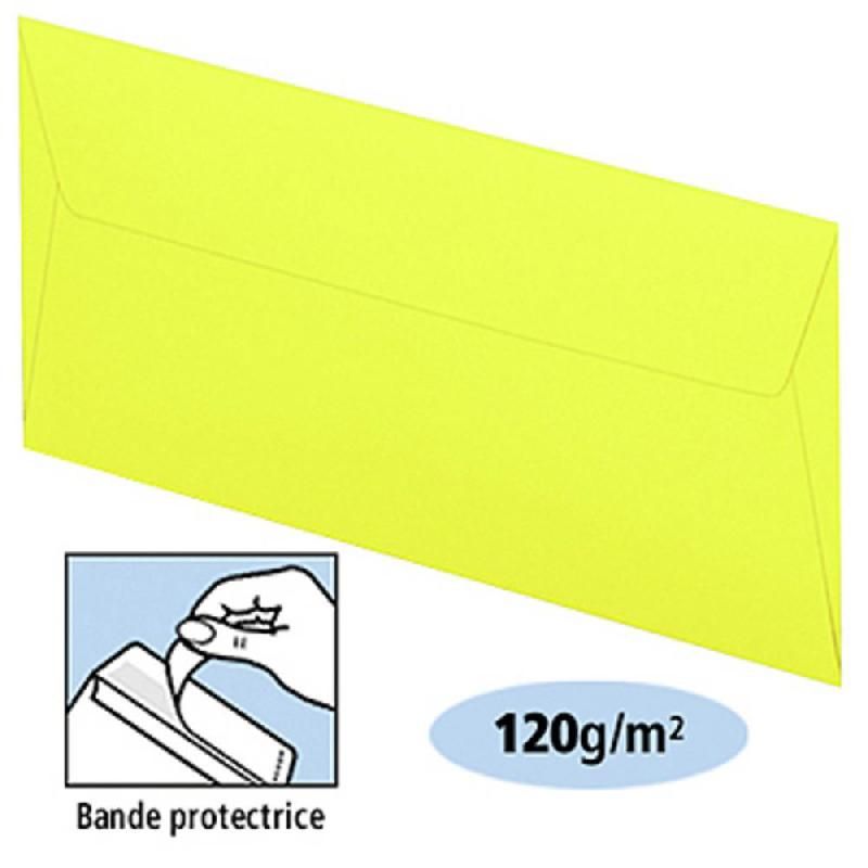 CLAIREFONTAINE ENVELOPPE COULEUR POLLEN - CLAIREFONTAINE - 110 X 220 MM - SANS FENÊTRE - SOLEIL - BOITE DE 20