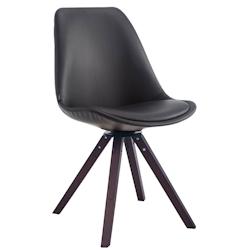 CLP Chaise Calais pivotante pieds carrés Noyer/Noir - noir polyester 152303701_0