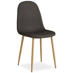 Décoshop26 - Chaise de salle à manger cuisine confortable et moderne en tissu anthracite pieds métal aspect bois CDS06003 - 3000431569609_0