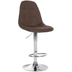 Décoshop26 - Tabouret de bar x1 avec repose-pieds hauteur réglable pivotant assise en tissu marron cadre métallique chromé 10_0004843 - marron 300_0