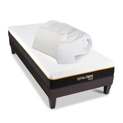Ensemble  Matelas Mémoire de forme + Sommier + Accessoires 90x190 cm OLYMPE OLYMPE LITERIE - blanc 4VP.OL.K15.K.0919_0