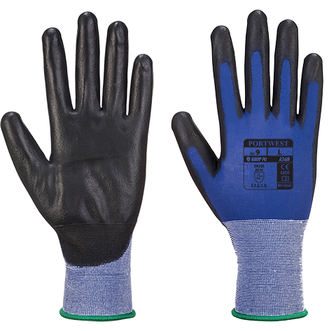 Gants Senti-Flex bleu noir A360, taille S - Tricot jauge 18 - Certifié CE_0