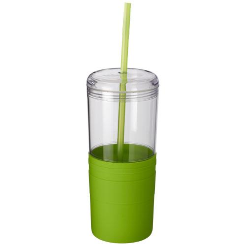 Gobelet Babylon 10047903 - 650 ml - Simple paroi avec revêtement silicone et paille assortie_0