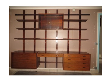 Grande étagère modulable avec bureau en palissandre de Rio - VV Mobler - 1960 - Design scandinave_0