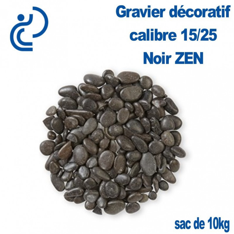 Gravier roulé noir Zen 15/25 - sac de 10kg - brillant et décoratif pour jardins modernes_0
