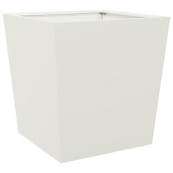 Helloshop26 - Jardinière bac lit surélevé plantes fleurs terrasse jardin 50 x 50 x 50 cm acier blanc 02_0037654 - 3000214269443_0