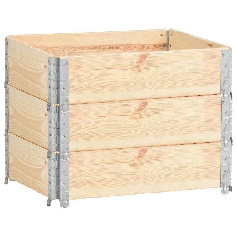 Jardinières surélevées empilables - 3 pièces 60 x 80 cm - Bois de pin massif résistant aux intempéries_0