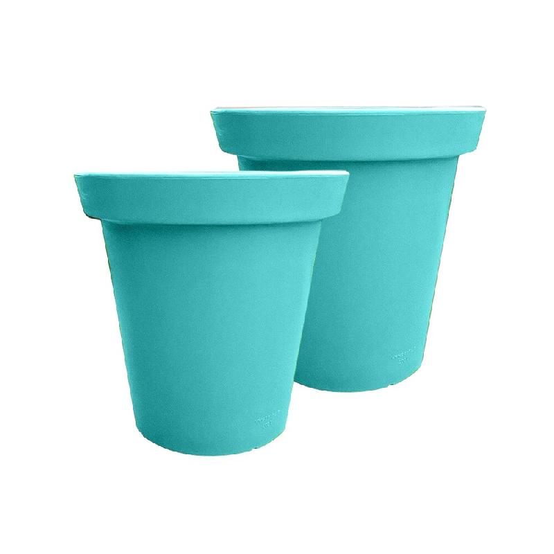 PLAST'UP ROTOMOULAGE Pot de fleurs rond xxl delight 75l- lot de 2 - MENTHEFRAICHE - bleu 0637962080384_0