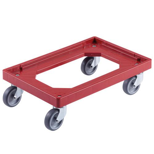 Plateforme plastique roulante Roues caoutchouc ABS 600 x 400 x 180 mm Rouge - Réf : PLAT159CH0604003_0