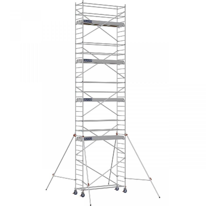 Échafaudage roulant aluminium DOCKER 85 version lisses - Hauteur de travail : 10,90 m - DUARIB - 7125090_0