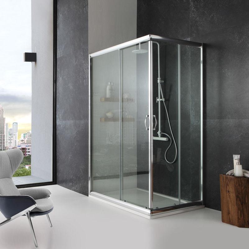 PORTE DE DOUCHE RECTANGULAIRE MODELE GIADA 80X120 VERRE TRANSPARENT