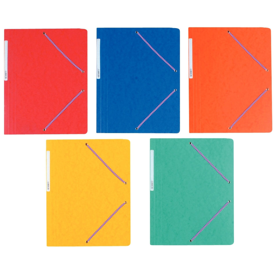 CHEMISE SIMPLE A ELASTIQUE EN CARTE LUSTREE 5/10E - 390G - 32X24CM - COLORIS ASSORTIS - LOT DE 50