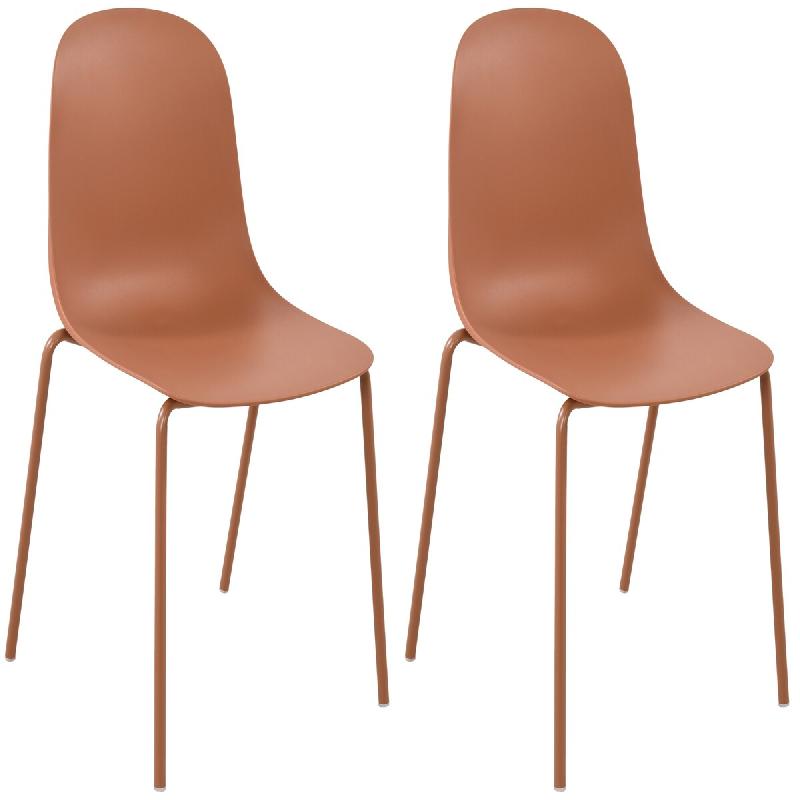 CLP Lot de 2 chaises Hardin Terre cuite - rouge plastique 326785_0