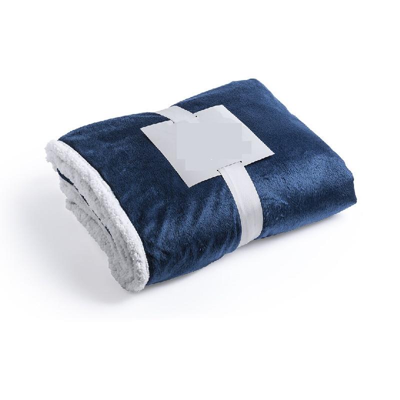 Couverture Bleue Au Design Bicolore Élégant, Douce Association De Polaire « Coral Fleece » Et De Sherpa (380 G/M²) - 8414271018114_0