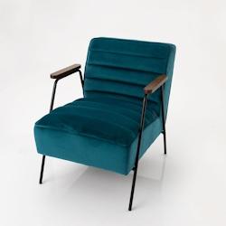 Fauteuil Hutch velours bleu canard -  Autre Tissu Amadeus 60x76 cm - bleu 3520071769417_0