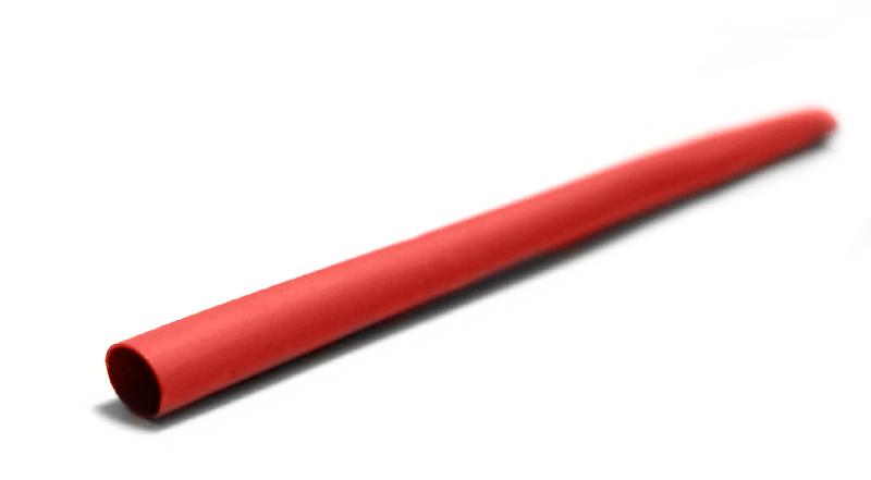 Gaine thermorétractable rouge - 1 mètre - diamètre 6.4 mm avant rétreint et 3.2 mm après rétreint - ZENITECH_0