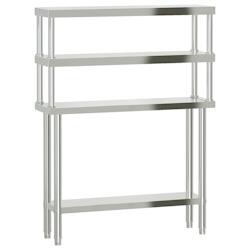 Helloshop26 - Table de travail de cuisine professionnelle avec étagère 110 x 30 x 150 cm acier inoxydable 02_0045418 - 3000220671209_0