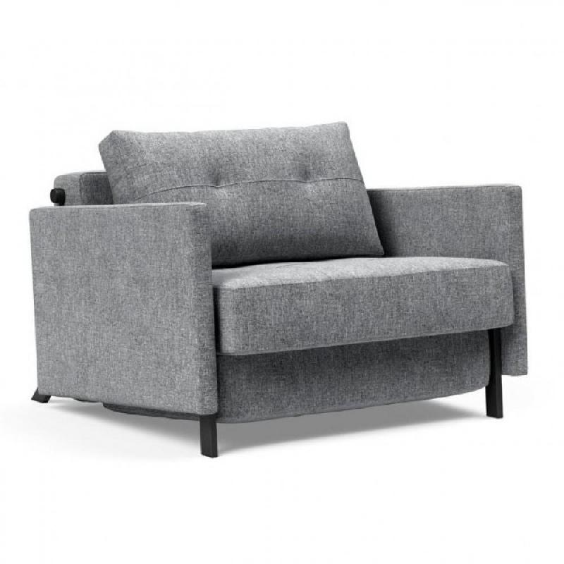 Fauteuil design convertible INNOVATION LIVING - Sofabed Cubed 02 Arms Twist Granite - Lit 200x90cm_0