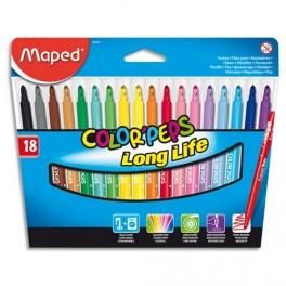 MAPED COLOR PEPS POCHETTE DE 18 FEUTRES DE COLORIAGE POINTE MOYENNE