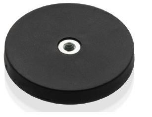 Plot magnétique caoutchouc - filetage intérieur M6 - force de 52 kg - Ø 88 mm_0