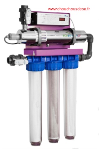 filtre a eau UV pour la purification de toute la maison avec 2 lampes supplementaires Realgoal Filtre a eau UV 12GPM purificateur 55W 
