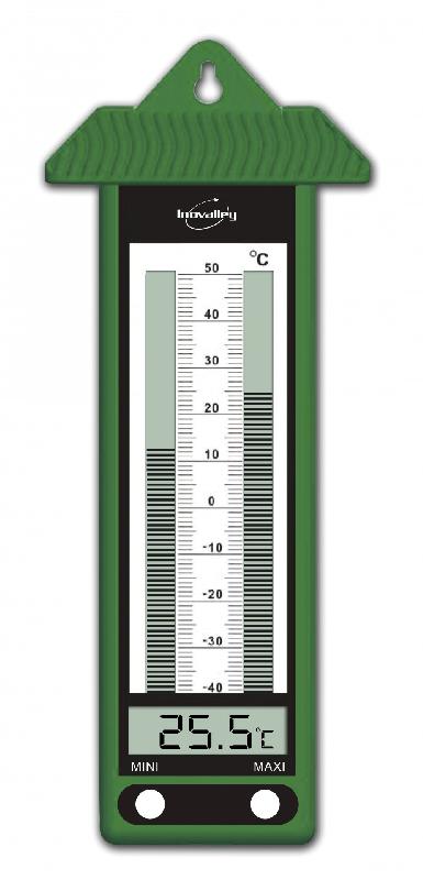 Thermomètre électronique intérieur ou extérieur INOVALLEY 315ELV - Plastique - Vert - Affichage température min/max_0