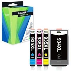 Toner Services Compatible HP 934XL/935XL - Pack de 4 cartouches Noir, Cyan, Magenta, Jaune - Multicolore_0