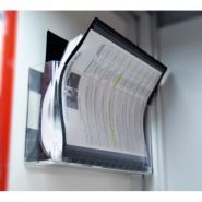 128333 - Porte-brochure adhésif transparent SESA SYSTEMS - L 345 x H 165 mm Ep. 60 mm - grande capacité jusqu'à 3 kg_0