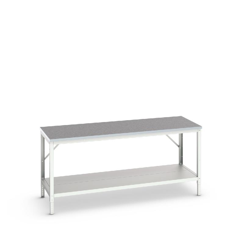 16922027.16 - Verso établi avec ossature - tablette & plateau lino - 2000x800x780-930 mm - RAL 7035_0