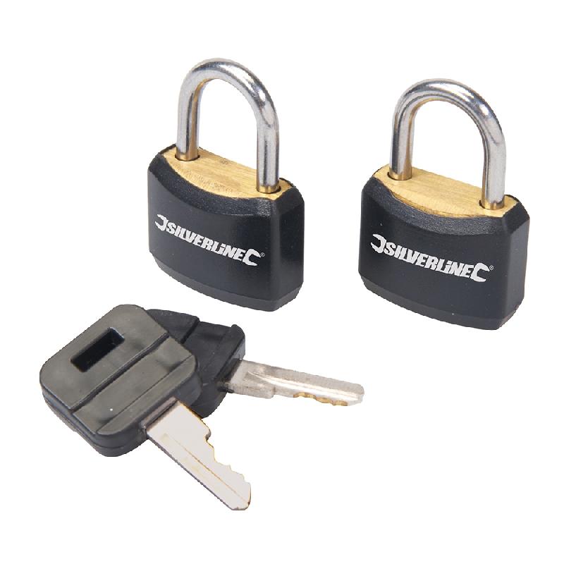 Jeu de 2 cadenas interchangeables 20 mm - Silverline 663004 - Anse chromée et revêtement PVC_0