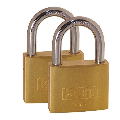KASP K12025D2 - Série 120 - Lot de 2 cadenas à clé en laiton 25 mm - Niveau de sécurité 1-5_0