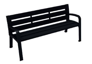 Banc public en polyéthylène de haute qualité MILLAU - Réf. 7128 - Pieds en fibre de verre - Traité UV, anti-graffiti_0