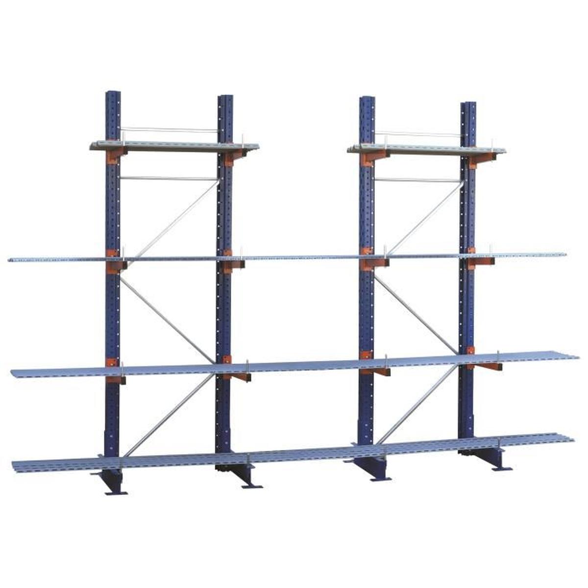 Cantilever léger à échelles contreventées pour stockage de charges longues et légères_0