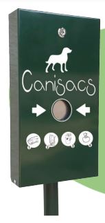 Distributeur de sacs canins en liasse - CANISAC - Thermo-moulé en polyéthylène, grande contenance, résistant à la corrosion et au vandalisme_0