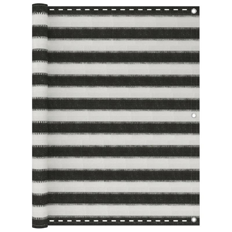 ÉCRAN DE BALCON BRISE PARE VUE PROTECTION CONFIDENTIALITÉ PEHD 120 X 300 CM ANTHRACITE ET BLANC 02_0010328_0