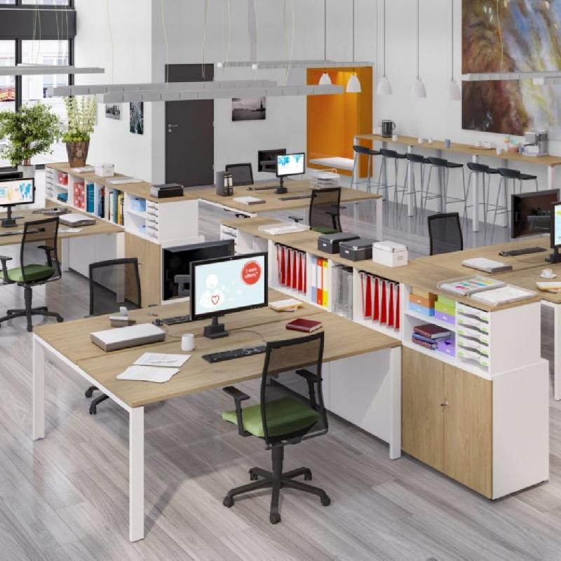 Mobilier de bureau open space avec panneaux en bois certifié PEFC - Groupe Aeris_0