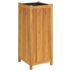 Helloshop26 - Jardinière bac lit surélevé plantes fleurs terrasse jardin avec doublure 42 x 42 x 100 cm bois massif d'acacia marron 02_0038132 - 30_0