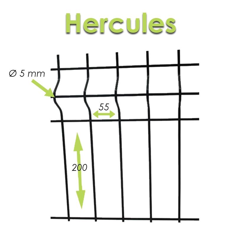 Kit clôture rigide Hercules à sceller - 5 mètres linéaires - poteaux ADFIX_0