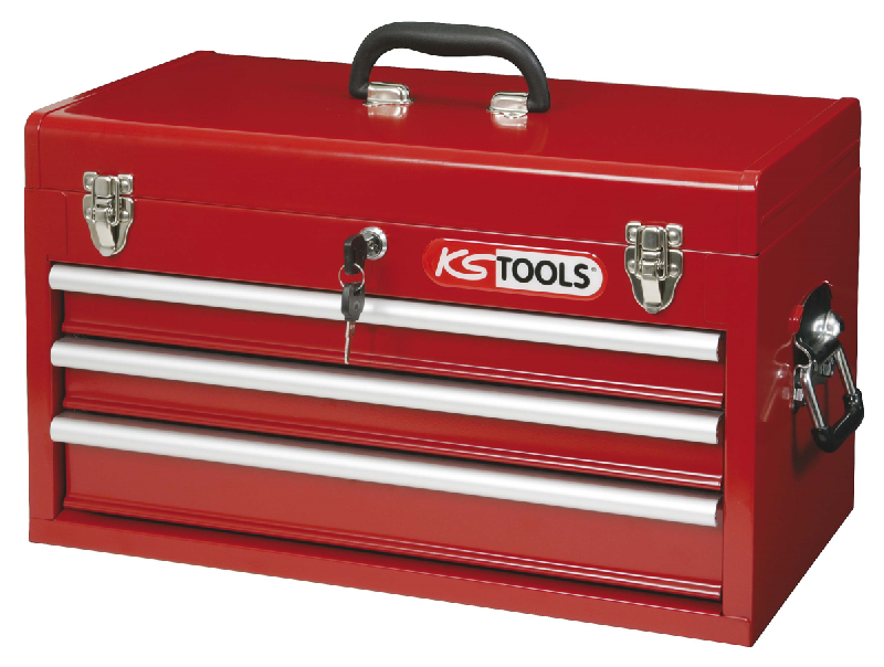 KSTOOLS - Coffre à outils vide avec 3 tiroirs - Glissières à roulement à billes - Serrure avec clés - Réf. 911,0100 / 891.0003_0