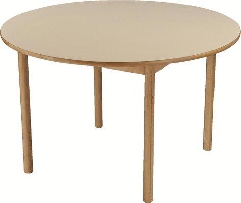 LA TABLE OPHÉA 4 PIEDS DIAMÈTRE 120 CM - PIÈTEMENT VERNIS NATUREL/PLATEAU ORANGE_0